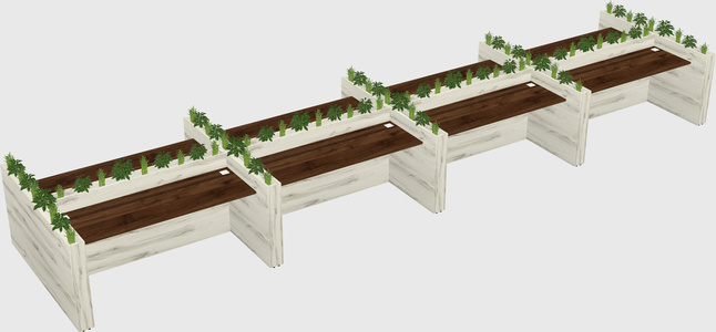 Rectangular shared desk