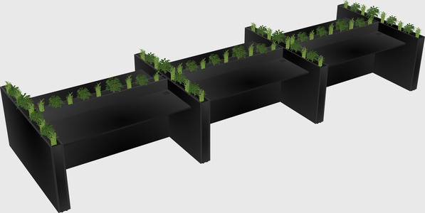 Rectangular shared desk