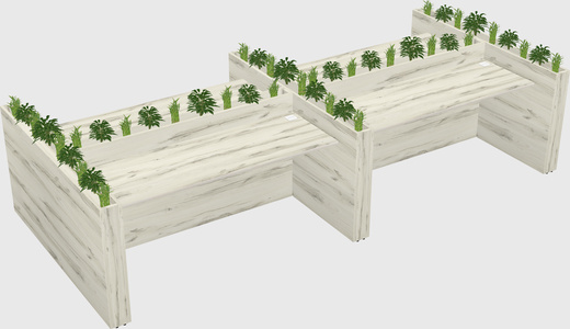 Rectangular shared desk