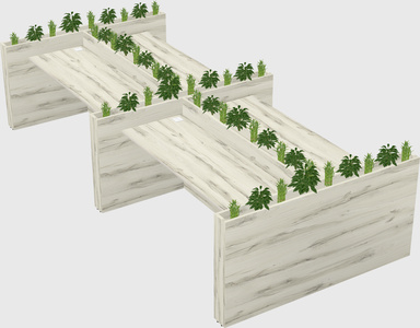Rectangular shared desk
