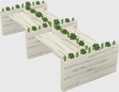 Rectangular shared desk