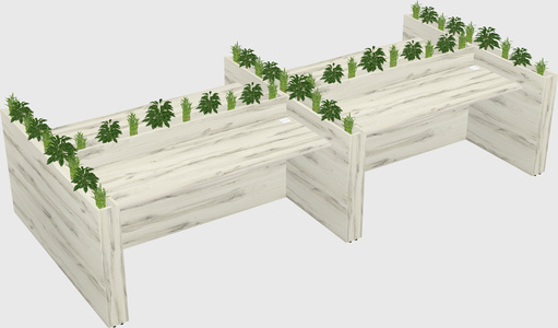 Rectangular shared desk
