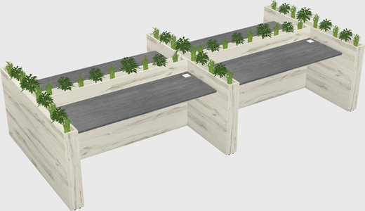 Rectangular shared desk
