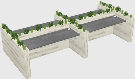 Rectangular shared desk