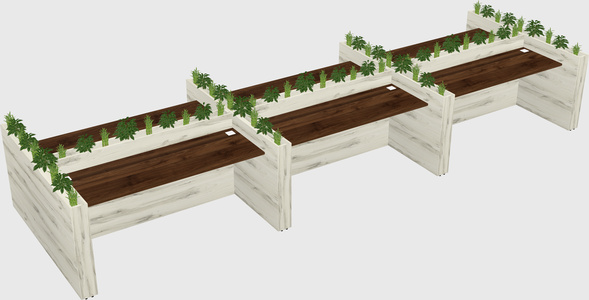 Rectangular shared desk