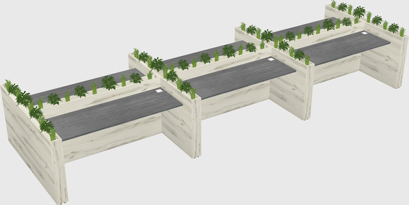 Rectangular shared desk