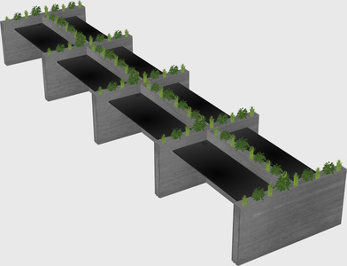 Rectangular shared desk