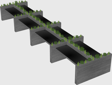 Rectangular shared desk