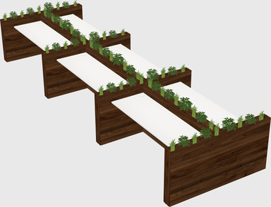 Rectangular shared desk
