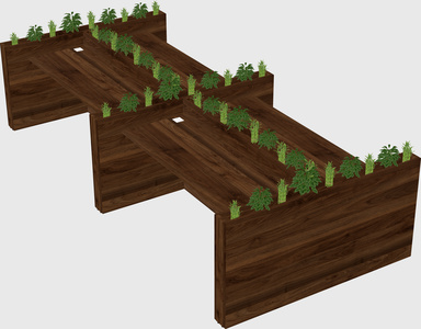 Rectangular shared desk