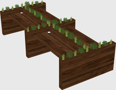 Rectangular shared desk