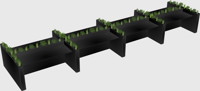 Rectangular shared desk