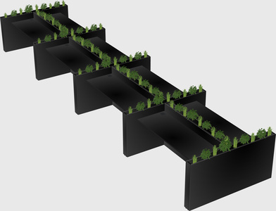 Rectangular shared desk