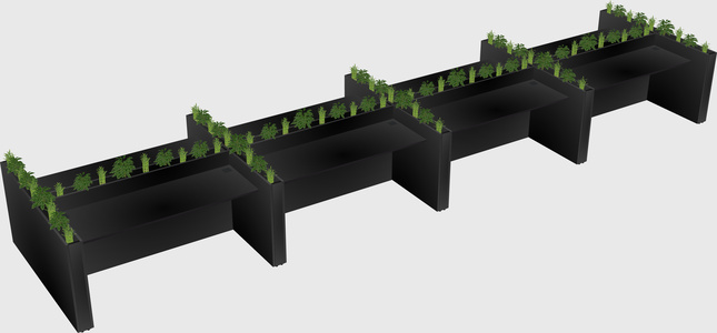 Rectangular shared desk