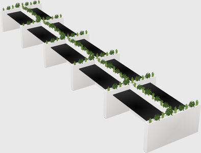 Rectangular shared desk