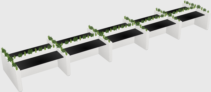Rectangular shared desk
