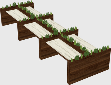 Rectangular shared desk