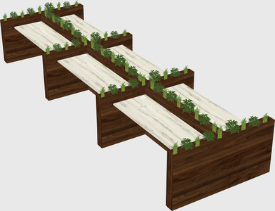 Rectangular shared desk