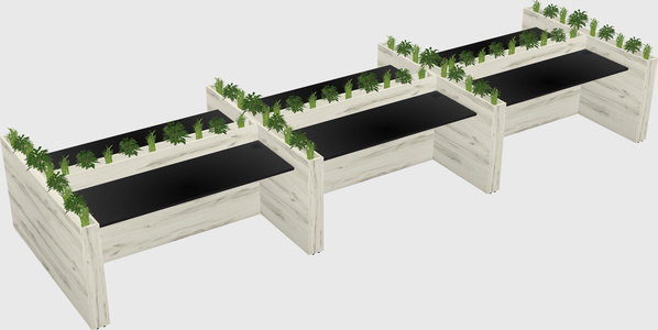 Rectangular shared desk