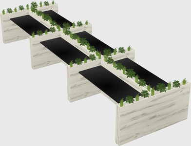 Rectangular shared desk
