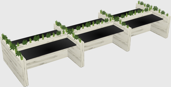 Rectangular shared desk