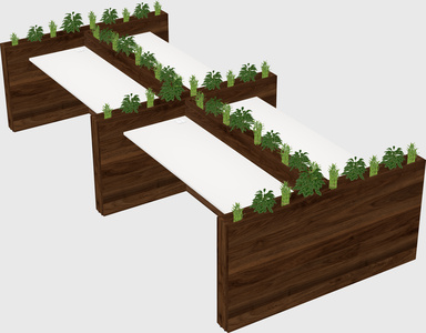 Rectangular shared desk