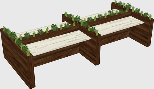 Rectangular shared desk