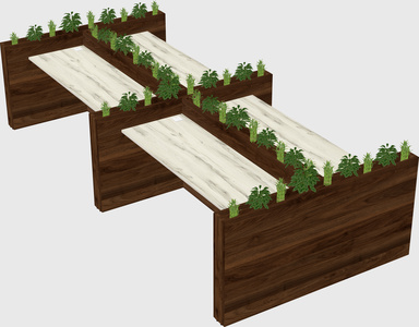 Rectangular shared desk