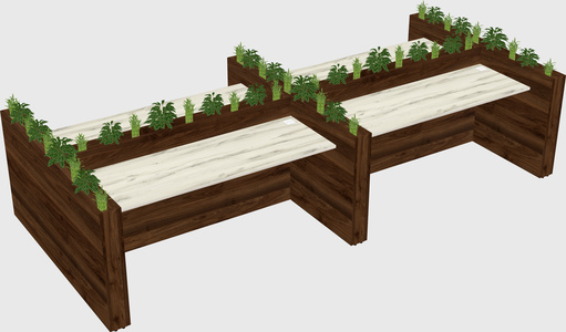 Rectangular shared desk