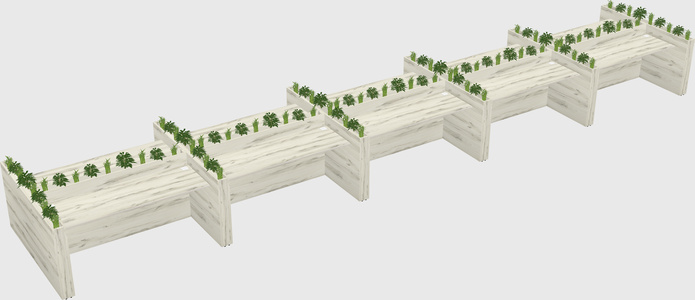 Rectangular shared desk