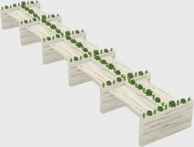 Rectangular shared desk