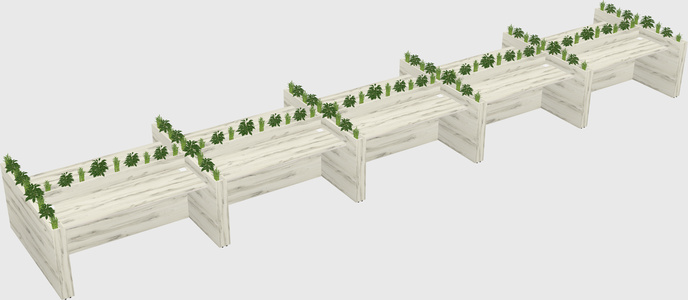 Rectangular shared desk