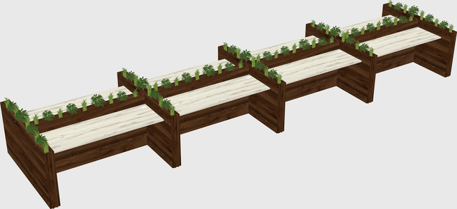 Rectangular shared desk