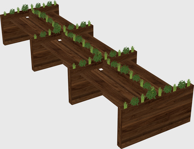 Rectangular shared desk