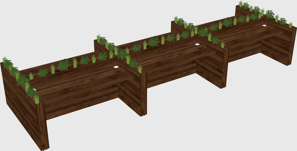 Rectangular shared desk