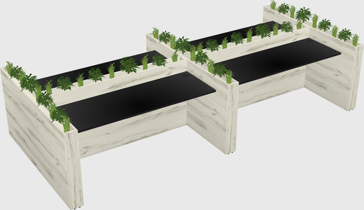 Rectangular shared desk