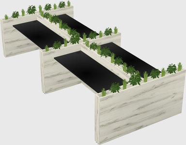 Rectangular shared desk