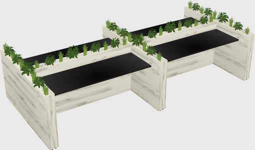 Rectangular shared desk