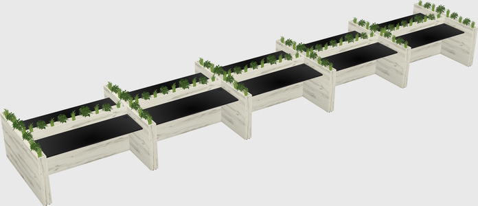 Rectangular shared desk