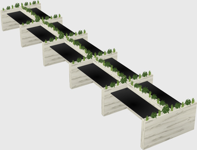 Rectangular shared desk
