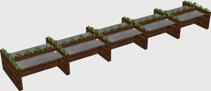 Rectangular shared desk