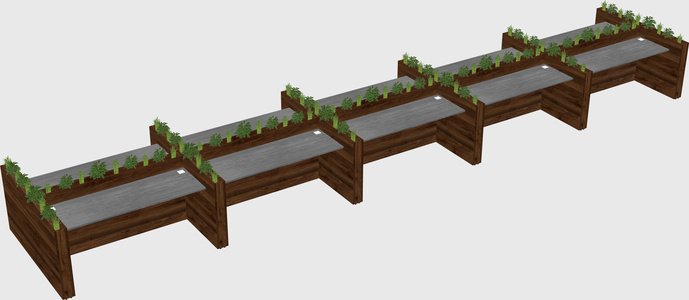 Rectangular shared desk