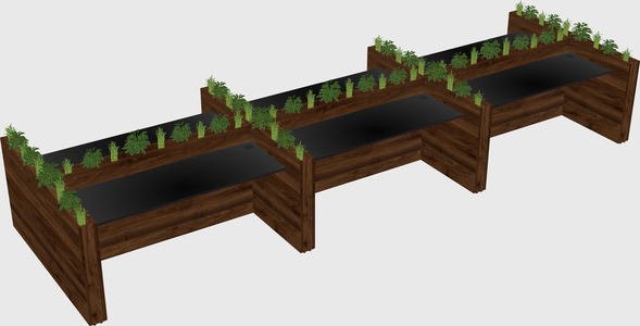 Rectangular shared desk