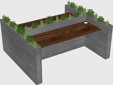 Rectangular shared desk