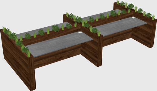 Rectangular shared desk