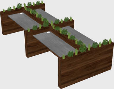 Rectangular shared desk