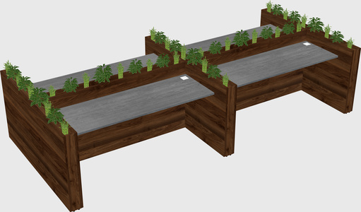 Rectangular shared desk