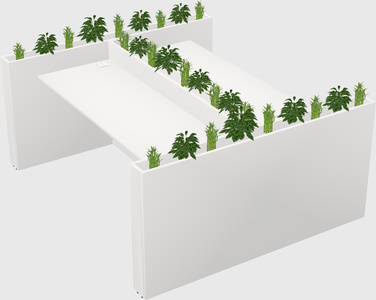 Rectangular shared desk