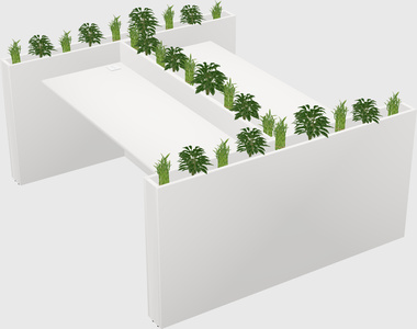Rectangular shared desk