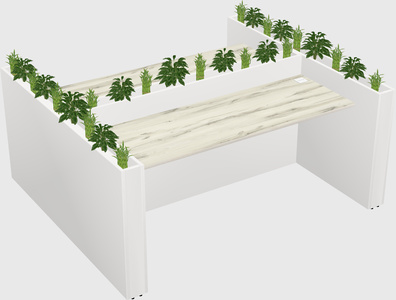 Rectangular shared desk